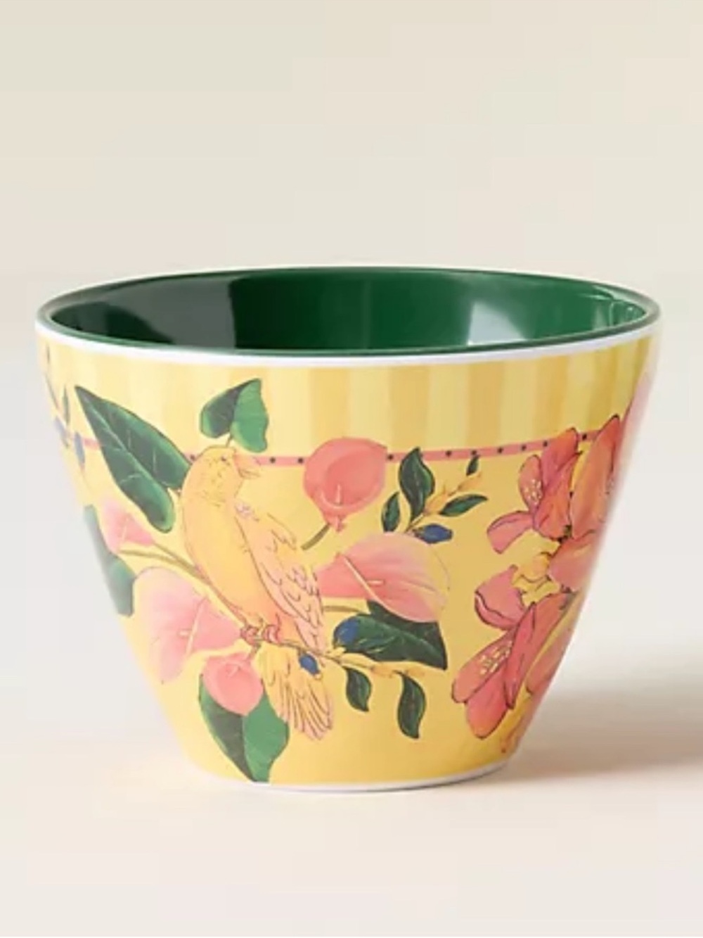 Farm Rio x Anthropologie Melamine Nut Bowl Yellow Parrot